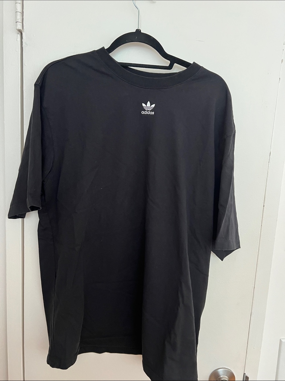 adidas Black Trefoil Small Logo Short Sleeve Tee